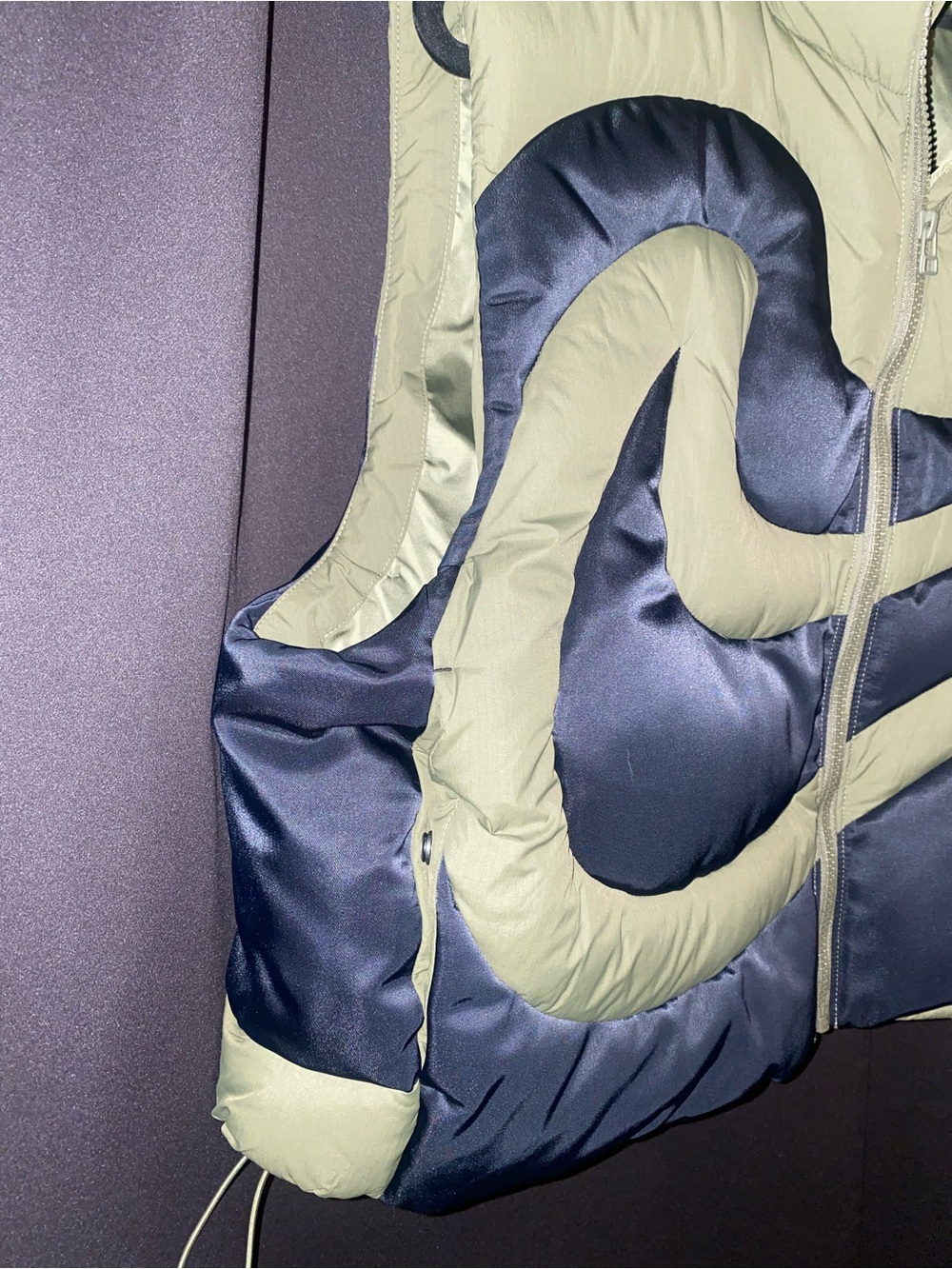 Nike Women's Sportswear Swoosh Series Oversized Down Vest - Olive/Black - Picture 3 of 11
